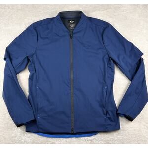 Oakley Albatross Rain Fz Jacket Mens Sz M Blue Full Zip Vented Outdoors Golf